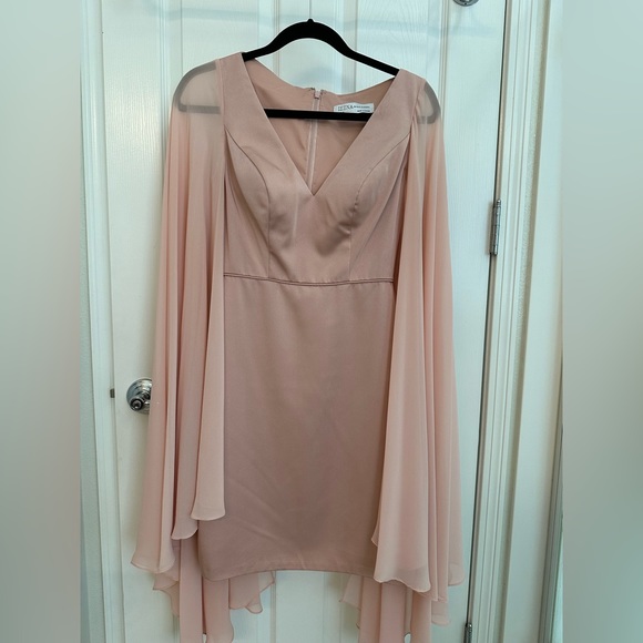 Macduggal Cape Sleeve Dress: Blush Pink - Picture 4 of 8